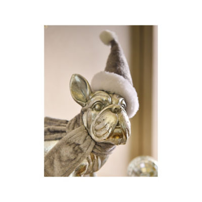 GH resin bulldog decoration silver-tone 22cm - British product