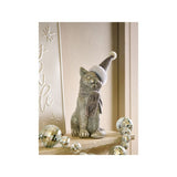 GH resin cat silver-tone decoration 28cm, imported from the UK