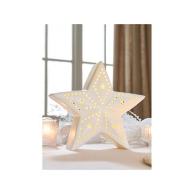 GH Light Up Star 20cm ceramic Christmas decoration, UK version