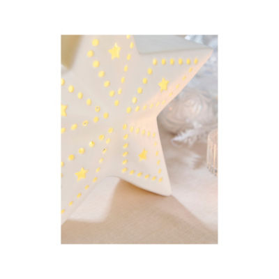 GH Light Up Star 20cm ceramic Christmas decoration, UK version