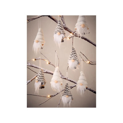 GH gonk baubles set of 8 white 7x5x5cm (British brand)