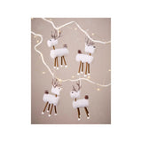 White reindeer baubles set of 4, tree decoration, UK version