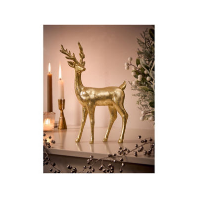 Gold-tone reindeer decoration 30.5cm - British product