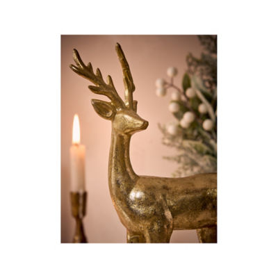 Gold-tone reindeer decoration 30.5cm - British product