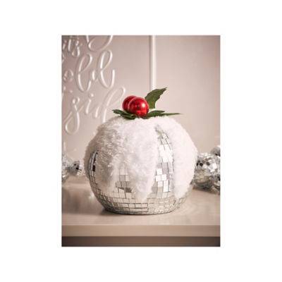 GH Christmas pudding decoration silver-tone 15x15x17cm (British brand)