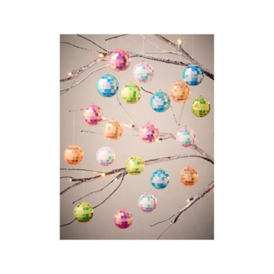 GH silver-tone mosaic baubles set of 20, imported from the UK