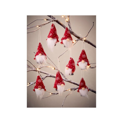 GH red gnome baubles set of 8, imported from the UK