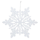 GH snowflake decoration flocked white 38x38cm, imported from the UK