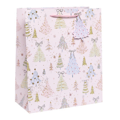 Large pink tree portrait gift bag, imported from the UK