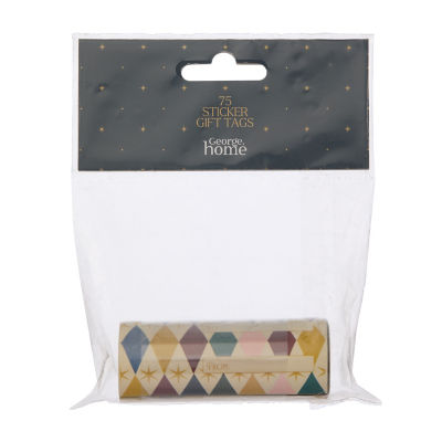 Harlequin Christmas sticker roll 75pk, imported from the UK