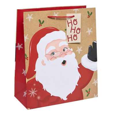Santa extra large paper gift bag with festive print - British product