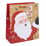 Santa extra large paper gift bag with festive print - British product