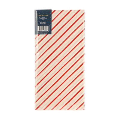 Red white stripe tissue paper, UK version