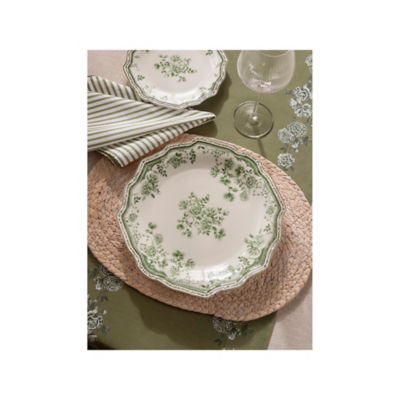 Stacey Solomon green and white rose dinner plate 26.5cm - British product