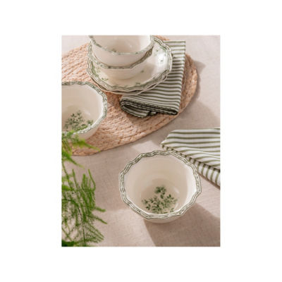 Stacey Solomon green and white rose cereal bowl, UK version