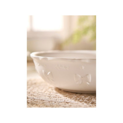 Stacey Solomon white textured bow pasta bowl 21cm, UK version
