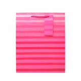 Large pink stripes paper gift bag - British product