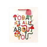 Toadstool large gift bag with toadstool-shaped tag, UK version