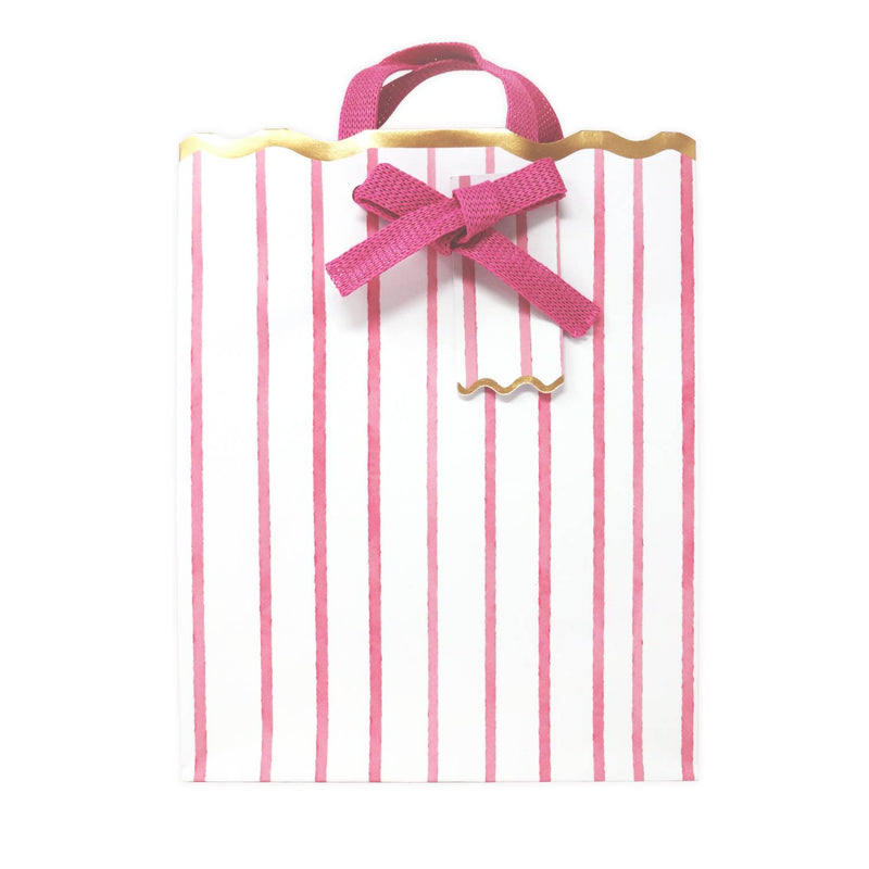 George Home pink stripes and bow medium gift bag - British product