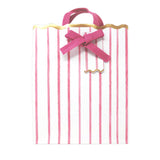 George Home pink stripes and bow medium gift bag - British product