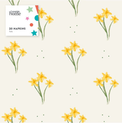 Ditsy Daffodils napkins 20 pack 33x33cm, UK version