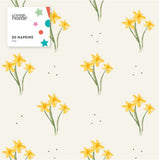 Ditsy Daffodils napkins 20 pack 33x33cm, UK version