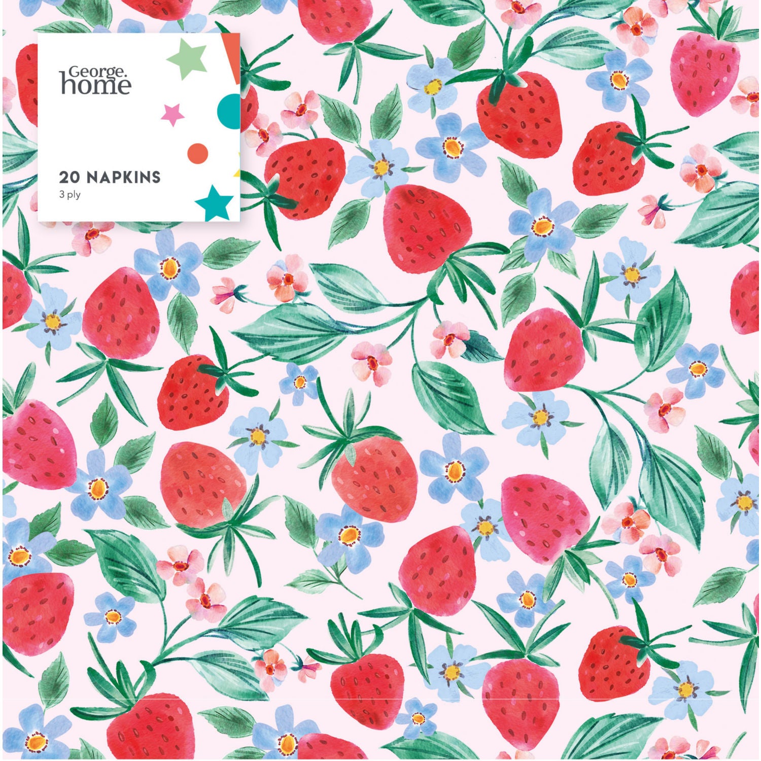 strawberry napkins 20-pack 33x33cm - British product