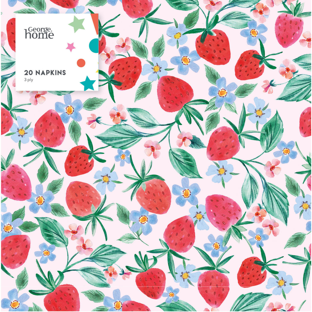 strawberry napkins 20-pack 33x33cm - British product