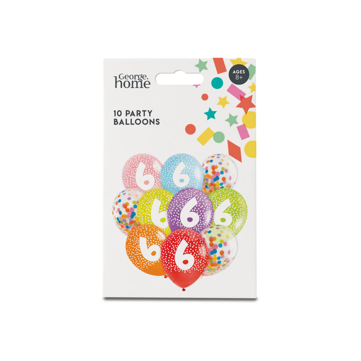 Party balloons Age 6 10pk, UK version