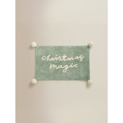 Green Christmas Magic cotton bath mat 50x80cm (British brand)