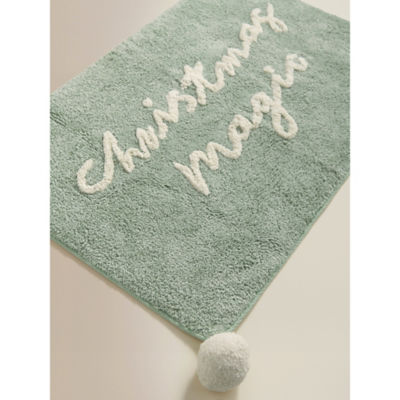 Green Christmas Magic cotton bath mat 50x80cm (British brand)