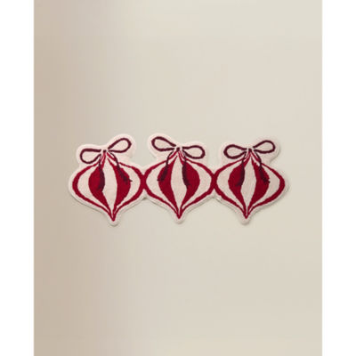 Christmas baubles runner bath mat red and white 40x100cm, imported from the UK