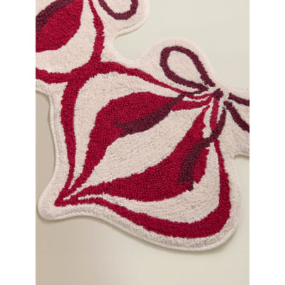 Christmas baubles runner bath mat red and white 40x100cm, imported from the UK