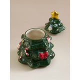 Christmas tree ceramic lidded pot green 11x11x15cm, imported from the UK