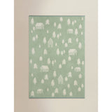 Festive bath sheet trees houses green white 100x150cm (British brand)