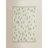 Festive bath sheet trees houses green white 100x150cm (British brand)