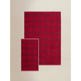 Red and white festive baubles cotton hand towel 50x90cm - British product