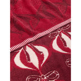 Red and white festive baubles cotton hand towel 50x90cm - British product