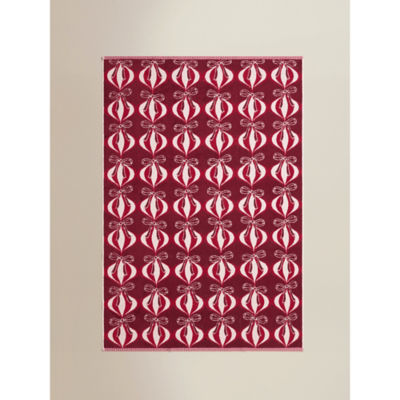 Red & White festive baubles bath sheet 100x150cm, imported from the UK