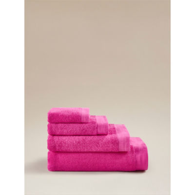 Hot pink cotton towel and bath mat range, UK version