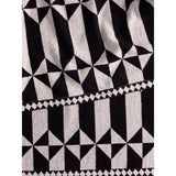 Geometric black and white cotton bath towel, UK version