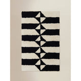 Black and white geometric cotton bath mat 50x80cm (British brand)