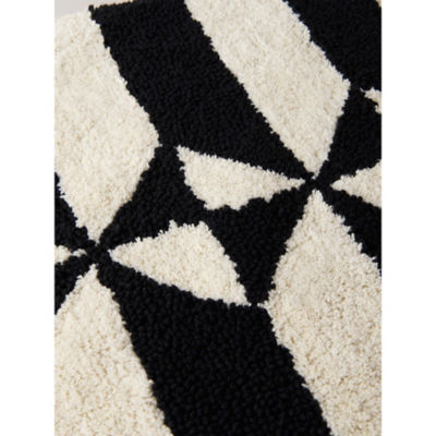 Black and white geometric cotton bath mat 50x80cm (British brand)