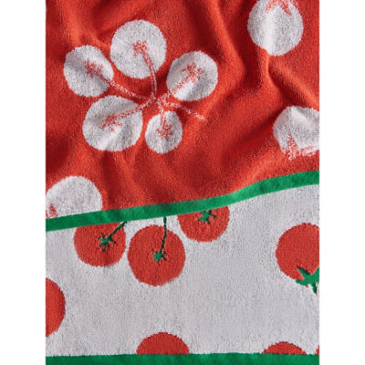 Red Tomato cotton bath towel with tomato design (British brand)