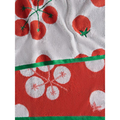 Red Tomato cotton bath towel with tomato design (British brand)
