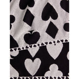 Black white playing cards cotton bath towel - British product