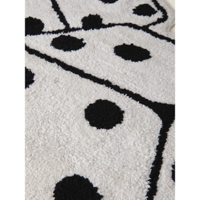 Black and white dice cotton bath mat 80x80cm, imported from the UK