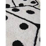 Black and white dice cotton bath mat 80x80cm, imported from the UK