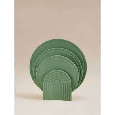 Green 3-piece chopping board set with stand (British brand)