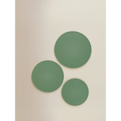 Green 3-piece chopping board set with stand (British brand)